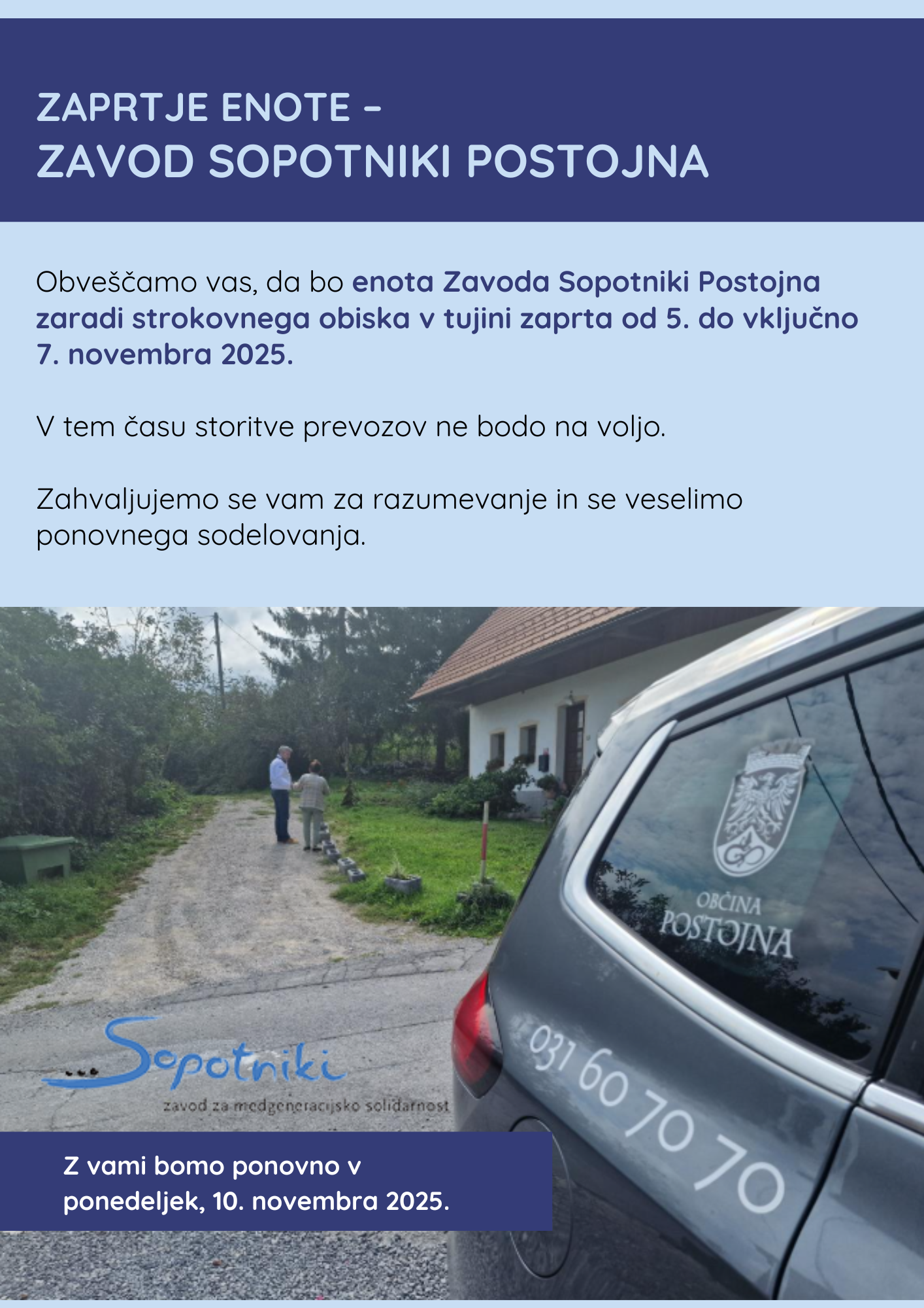 sopotniki  obvesstilo